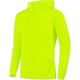 ProtectX Hi Vis Hoodie with Pockets, Long Sleeve High Visibility Hoodie, Quick Dry Safety Shirts with Hood for Men Women