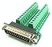 So-myshtech Connector DB25 D-SUB Male Plug 25-pin Port 2 Row Terminal Breakout PCB Board