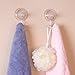 ilikable Suction Cup Hooks Heavy Duty Shower Suction Hooks for Towel Razor Loofah, Waterproof Suction Hooks for Bathroom Kitchen Wall Window Hooks 2 Pack, Clear