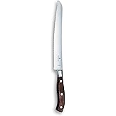 Victorinox Grand Maitre Bread Knife - Serrated Kitchen Knife for Cutting Bread, Fruit & Vegetables - Premium Kitchen Accessory - Wood Handle, 9"