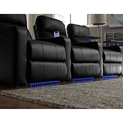 Octane Seating Octane Turbo Home Theater Seats Black Leather Power
