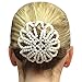 Elastic Handmade Crochet Pearl Hair Snood Net Ballet Bun Hair Covers Ornament Hair Accessories For Women (Black+White)