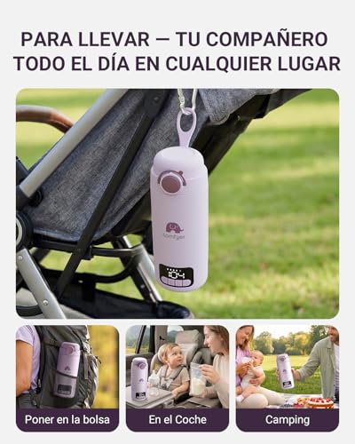 Comfyer BW02 Portable Baby Bottle Warmer with 16000mAh Battery and Built-in Sterilizer Quick Warmer for Milk and Water, 2 Heating Modes, 500 ml Ideal for Home and Travel