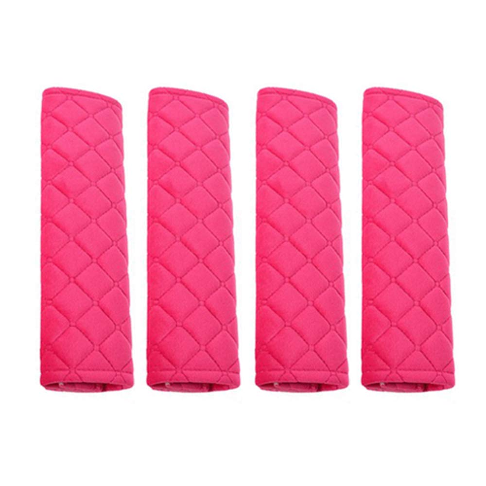 Aoderda 4 Pack Car Seat Belt Pads Seatbelt Protector Soft Comfort Seat Belt Shoulder Strap Covers Harness Pads Helps Protect Your Neck and Shoulder (pink)