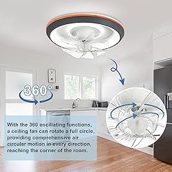 DLLT Modern Ceiling Fans with Lights, 360-Degree