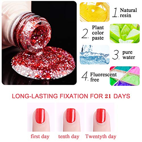 Yayoge Gel Nail Polish Kit，5 Colors Cat Eyes Gel Nail Polish Base and Top Coat ，UV Gel Nail Polish Set ，Soak Off Gel Nail Art Manicure Kit,Ideal Gifts DIY Nail Art Salon and Home