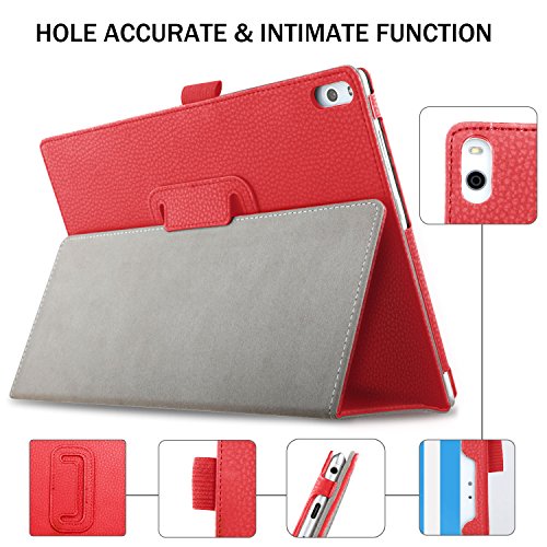 IVSO AT&T Lenovo Moto Tab Case, Ultra Lightweight Leather Stand Cover Case for AT&T Lenovo Moto Tab / Lenovo Tab 4 10 Plus Tablet (Red)