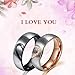 Kalapure His & Hers Real Love Heart Promise Ring Stainless Steel Couples Wedding Engagement Bands Top Ring, 6mm Width