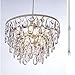 gypsy color The Original Brink House Plug-in 1 Light Crystal White Dome Chandelier H10”xW11.5”, White Metal Frame with 5 Tiers of Clear Acrylic Crystals