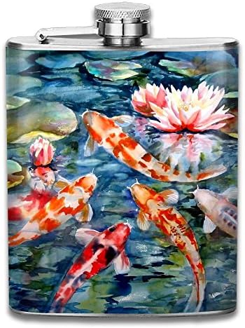 Japanese Koi Fish Lotus Gifts Top Shelf Flasks Stainless Steel Flask