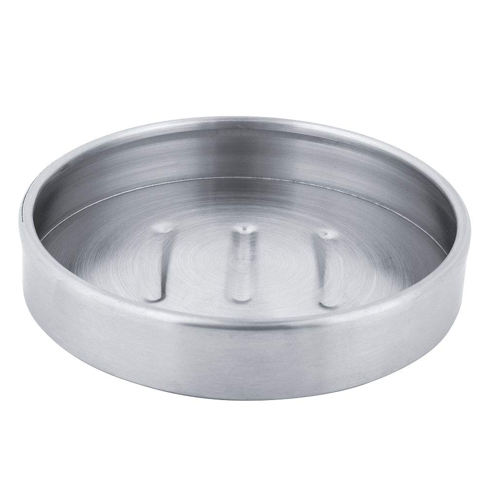 Garosa Stainless Steel Soap Dish Round Soap Holder for Most Soaps Sponge Storage Anti-Rust Sturdy Practical Tray with Drain Holes