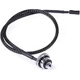 Alphacool Eiszapfen Temperature Sensor Flat G1/4, Chrome | NTC 10 k&Omega; Thermistor, -40&ndash;125 &deg;C Range, Brass Body, 40 cm 2-Pin Cable, 17 &times; 18 mm, 13 mm Screw-in Depth