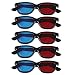 5 Pair Adult Red/Blue 3D Glasses Anaglyph Glasses Black