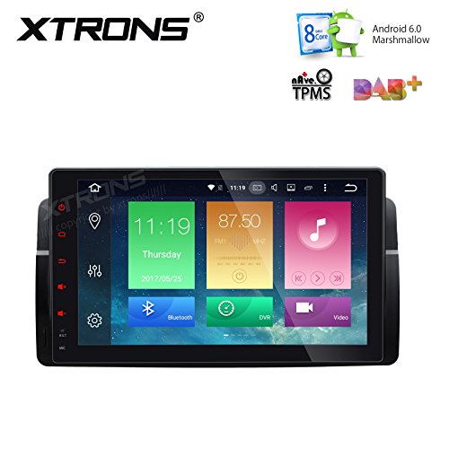 XTRONS Android 6.0 Octa-Core 64Bit 9 Inch Capacitive Touch Screen Car Stereo Radio Player GPS CANbus Screen Mirroring Function OBD2 Tire Pressure Monitoring for BMW E46 M3 320 330 325 Rover MG