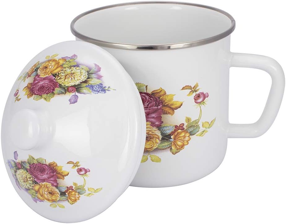 WISH Enamel on Steel Bacon Grease Can Cooking Oil Container - 4 Inch by 4 Inch