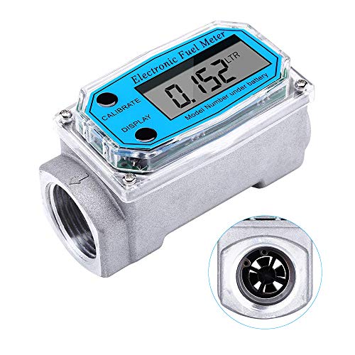 Digital Turbine Flowmeter,Water Diesel Gasoline Kerosene Flow Meter with Digital LCD Display,1-Inch FNPT Inlet/Outlet - Thumbnail 2