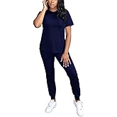 HBQ Women 2 Piece Outfits Summer Sweatsuits Biker Short Workout Jogger Sets