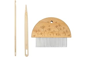 LJHNBA Tapestry Weaving Comb Beater Wood Tapestry Comb Fine Teeth Hand Stick DIY Tapestry Weaving Tapestry Weaving Forks
