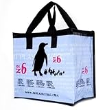 4Rplanetbag **5-PACK** Penguin Large Reusable Insulated Grocery Tote. Zipper improved!