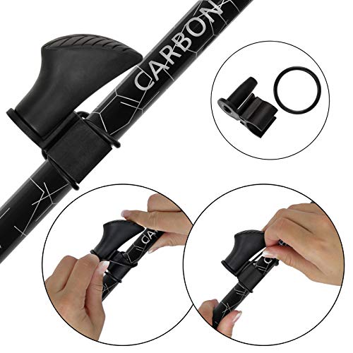 ALPIDEX Superlichte carbon nordic walking stokken voor dames en heren met rubberen buffer en kurken handvat - Image 6