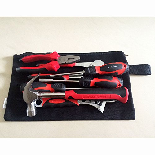 Augbunny 100% Cotton 16oz Heavy Duty Multi-purpose Canvas Zipper Tool Bag Organize Storage Pouch 4-pack