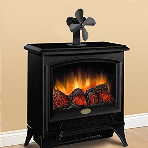 4 Blades Heat Powered Stove Fan Non Electric Wood Burning Stove Fan Blower - Eco Friendly & Quiet - Thumbnail 5