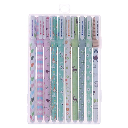 MINCHEO-10PCS Cute Little Korean Stationery Watercolor Pen Gel Pens Set Color Kandelia 2
