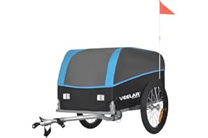Veelar Sports Cargo Bike Trailer, Bicycle Utility Luggage Cart Carrier, Multiple Colors