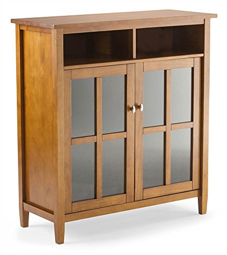 Simpli Home AXWSH005 Warm Shaker Solid Wood 39 inch Wide Rustic Medium Storage Media Cabinet in Honey Brown