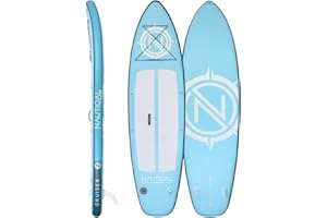 iROCKER Nautical Inflatable Stand-Up Paddleboard for Adults and Kids Portable SUP Board for Fun on The Lake Ocean River with Accessory attachments