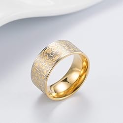 INRENG Men's Stainless Steel Rings Chinese Ancient