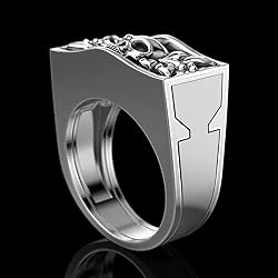 INENIMARTJ Men'S Skull Ring Unique Biker Rider
