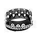 MORE FUN Punk Style Black Leather Cuff Bracelet Wristband Bullet Design with Skull Head Style