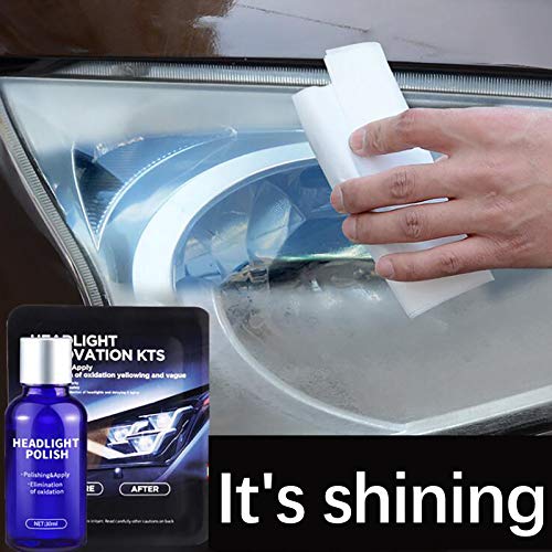 Clacce Autoscheinwerfer Polieren Flüssige Flüssigkeit Langlebiges Reparatur und Reparaturmittel für Vergilbung, Kratzer, Oxidation des Auto Scheinwerfer (blau)