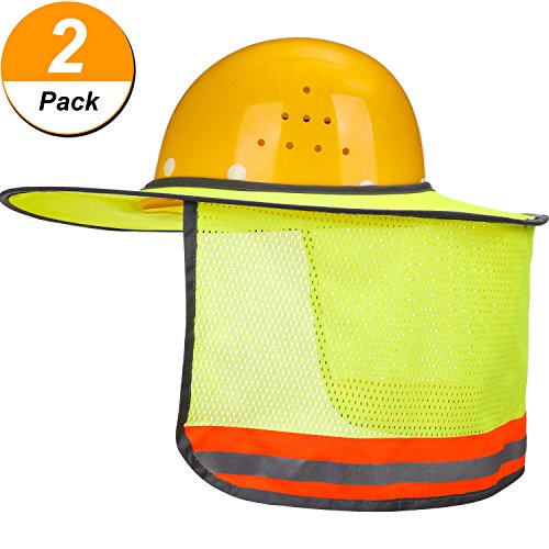 2 Pack Hard Hat Sun Neck Shield Full Brim Sunshade For High FREE