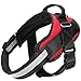 Bolux Over Head Dog Harness, Easy On and Off Pet Vest Harness, Reflective Breathable and Easy Adjust Pet Halters with Nylon Handle for Small Medium Large Dogs, Red, S