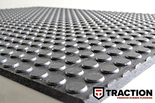 Traction - Heavy Duty Anti-Fatigue Mat - Stall Animal Horse or Fitness - Durable All Weather - 3'x4' -Black