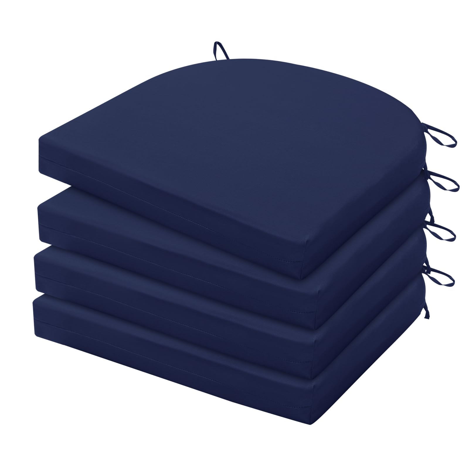 Photo 1 of HARBOREST Outdoor Chair Cushions Set of 4, Water Resistant Patio Chair Cushions with Ties, Outdoor Seat Cushions for Patio Furniture, 17"x16"x2", Navy