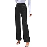 ZAFUL Womens Wide Leg Pants High Waisted Casual Pants for Women Stretchy Business Dress Work Pocket Trousers Pant