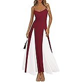 PRETTYGARDEN Spaghetti Strap Backless Spring Dresses for Women 2026 Flowy Maxi Dresses Sleeveless Wedding Guest Dress