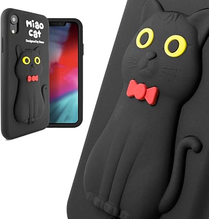 Amazon Co Jp Bone Collection Iphone Xr スマホ ケース シリコン かわいい 3d 動物 キャラクター おしゃれ 携帯 ストラップ 穴 付き グッズ プレゼント キッズ ガール 女性 アイフォンxr 6 1インチ 対応 18 猫 ブラック Phone Qcase 家電 カメラ