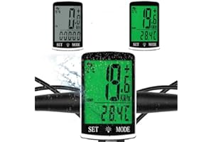 DonDofla Bike Computer and Bicycle Odometer Wireless Big Secrren 3.3IN MPH KM/H Bike Speedometer with Automatic Wake-Up Cycling Old School Speed Tracker Multi-Functions