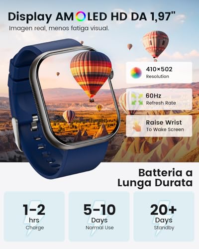 2026 Nuovo Smartwatch Uomo con ECG, HRV, 𝐆li𝐜𝐞m𝐢𝐚, Pressione Sanguigna, 1,97" AMOLED Salute Orologio Fitness con Monitoraggio 24H Cardiofrequenzimetro, SpO2, Sonno, BMI, Temperatura, iOS Android
