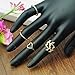 Lookatool Fashion Gold Plated Leaf Heart Joint Knuckle Nail Ring Set of Four Rings