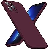 LoeoeL for iPhone 13 Pro Max Phone Case Silicone, Minimalist Ultra Thin Slim Soft Rubber Gel Solid Color Matte TPU Cute Case for Women Men, Girly Plain Aesthetic Design & Camera Cover, Burgundy Maroon