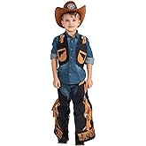 Dress Up America Cowboy Costume for Boys - Kids Cowboy Chaps and Vest Set - Feels Like Real Chaps