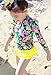 Baby Girls Three Pieces Floral Sun Protection Swimsuit Bikini Set (4-5T, Yellow) XL