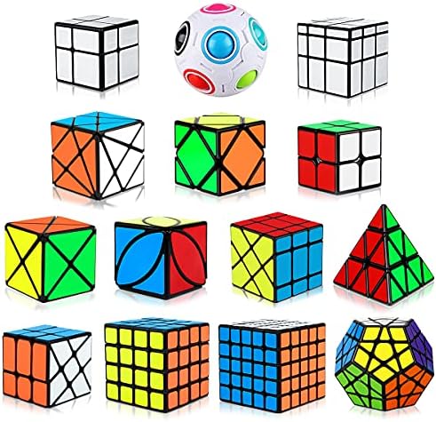 Dreampark Speed Cube Set, 14 Pack Cube Bundle 2x2 4x4 5x5 Megaminx ...