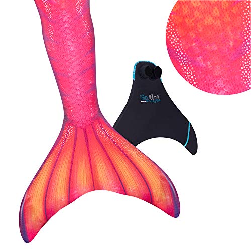 Fin Fun Mermaid Tail, Reinforced Tips, Monofin, Tiger Lily, Child 8