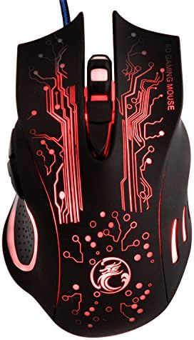 Harulu iMICE-ESTONE X9 3200DPI E-Sports Wired Gaming Mouse LED Optical 6D Mute USB For PC Computer Laptop